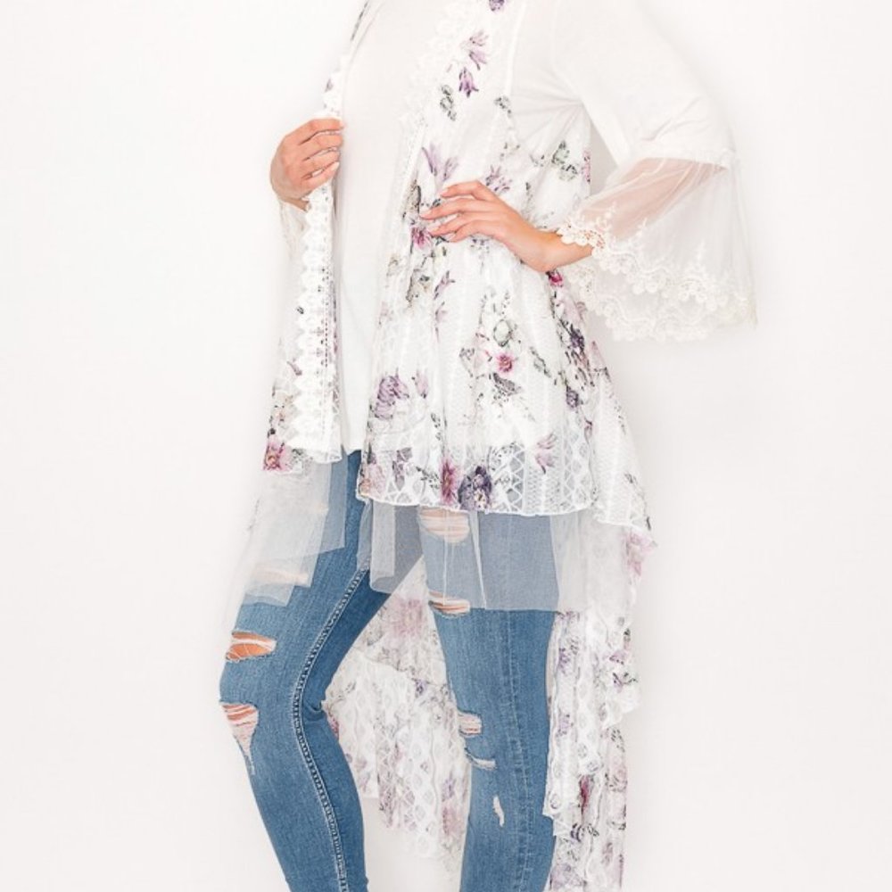 NEW ORIGAMI KIMONO CARDIGAN DUSTER VEST shirt floral bohemian western SM-4X